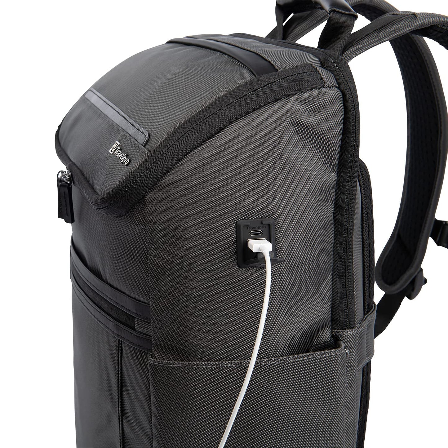 Travelpro Crew Executive Choice 3 Medium Top Load Rucksack, geeignet für Laptops und Tablets bis 15,6 Zoll, USB-A- und USB-C-Anschlüsse, Damen- und Herrenmodell, Jet Black 