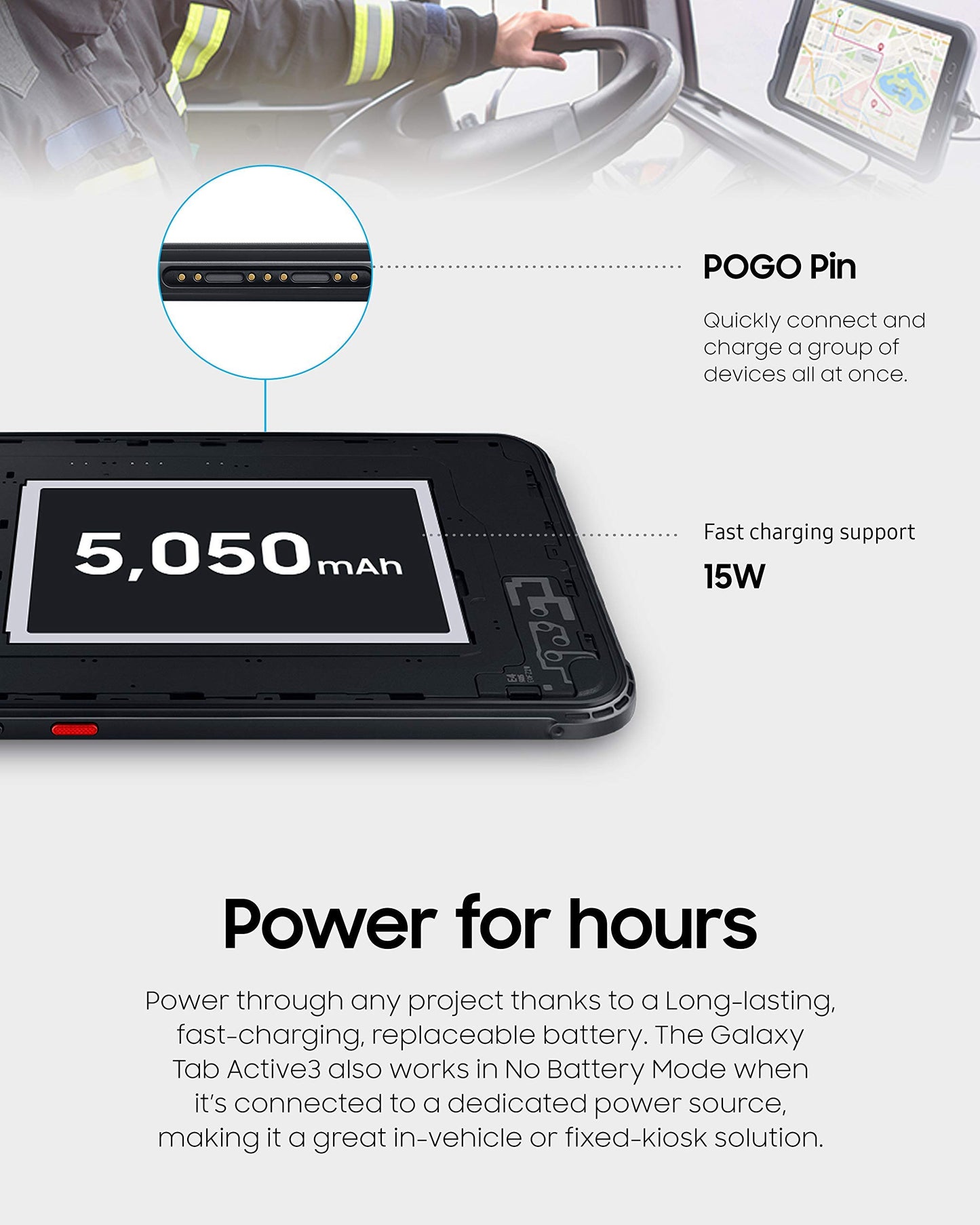 Samsung Galaxy Tab Active3 Wasserfestes 8"-Robustes Tablet | 64 GB &amp; WLAN - LTE (SIM-Lock-frei) | Biometrische Sicherheit (SM-T577UZKDXAA) Schwarz (Generalüberholt)