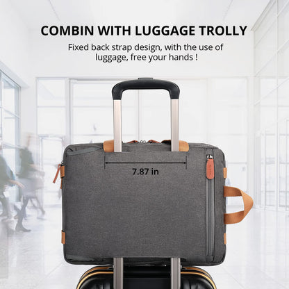 MOLNIA 3-in-1-Laptoptasche für Herren, 17,3-Zoll-Arbeitstasche für Herren, Laptop-Rucksack, Aktentasche, Umhängetasche, Computertasche für Laptops für Damen und Herren, Schwarz 