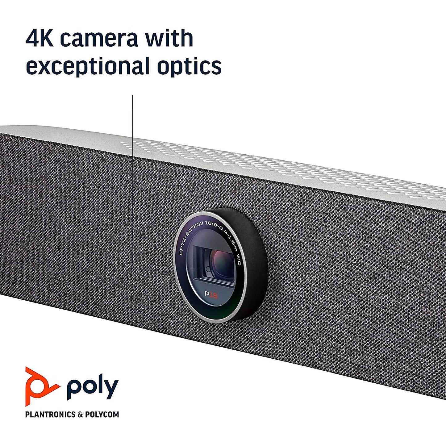 Poly Studio P5 Professionelle Webcam (Plantronics) – 1080p HD Laptop-Kamera für Videokonferenzen und Fernunterricht – Monitor- und Stativhalterung – Sichtschutzblende – Kompatibel mit Teams (zertifiziert), Zoom (zertifiziert) 