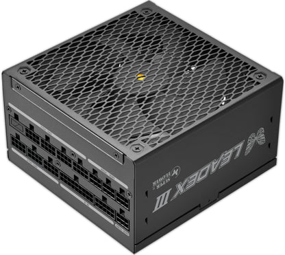 Super Flower Leadex III ATX 3.1 1000W, Cybenetics Platinum, 80+ Gold, 10 Jahre Garantie, ECO-Modus (halblüfterlos), FDB-Lüfter mit Kupferwelle, vollmodulares Netzteil, SF-1000F14GE, Schwarz