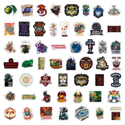 sxdaizjsym 200 Pcs Dungeons and Dragons Stickers for Laptop Water Bottle Bumper Luggage Computer Skateboard Snowboard, Gifts for Kids Girls Teens Boys Women Men