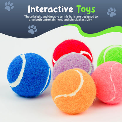 Quietschige Mini-Tennisbälle für kleine Hunde und Welpen – 3,8 cm – 6er-Pack – Hundespielzeug für kleine Hunde, positive Verstärkung beim Training, interaktives Apportieren, kleine Quietschbälle für Ballwerfer