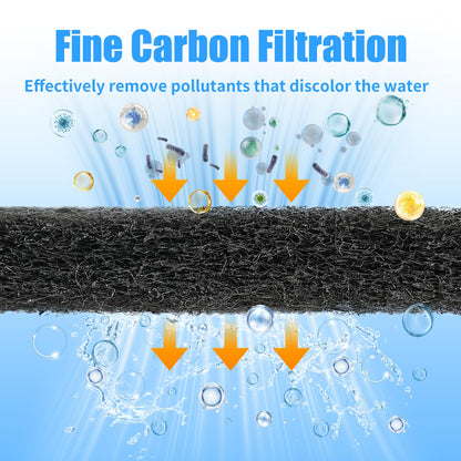 AQUANEAT Aquarium Activated Carbon Filter Media Pad for Fish Tank Pond Canister Filter (10.5" x 18")