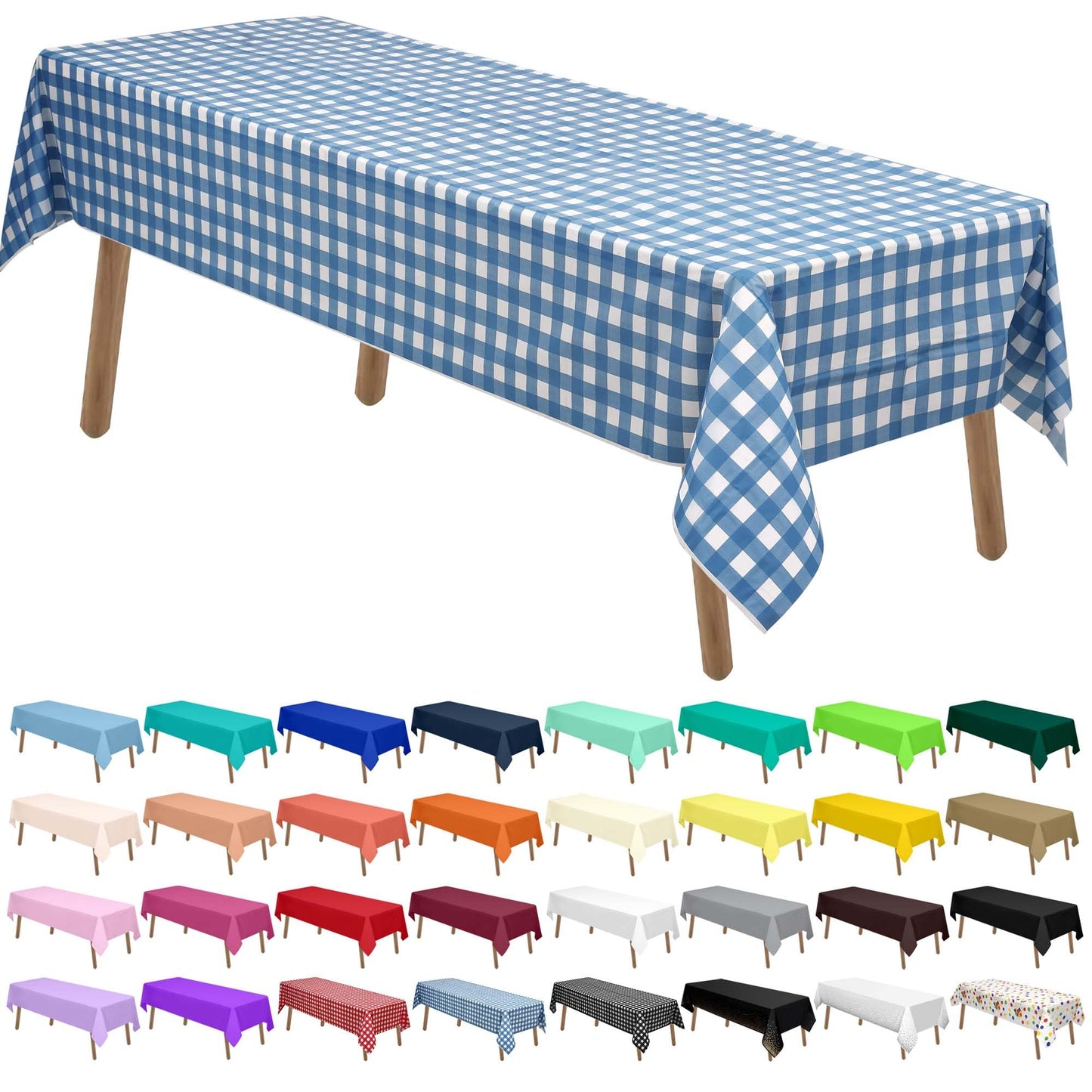 PARTY ULYJA Orangefarbene Plastiktischdecken, 2er-Pack, Einweg-Tischdecken, 54 x 108 Zoll, PEVA, Herbstfarben, für Grillpartys, Picknicks, Geburtstage, Hochzeiten, rechteckige Tische (8 Fuß). 