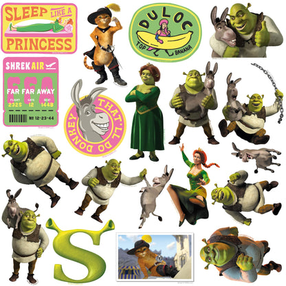 Shrek 2 50er-Pack große Deluxe-Vinyl-Aufkleber – Sortiment für Laptop, Wasserflasche, Scrapbooking, Tablet, Skateboard, drinnen und draußen