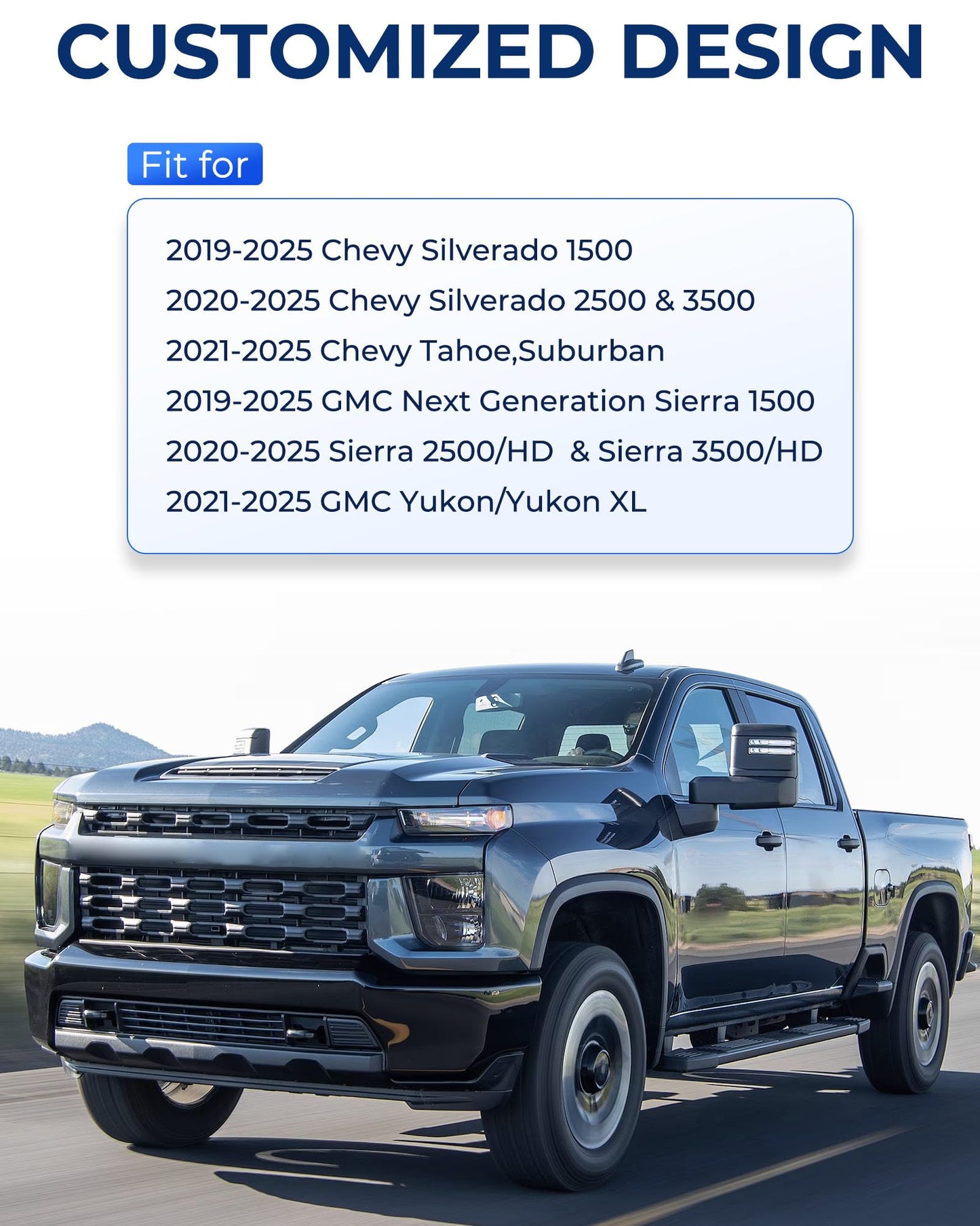 SPIRRELAB LKW-Laptophalterung, passend für Chevy Silverado, Tahoe und GMC Sierra (Baujahre 2019–2025), bohrfreie Montage, integrierter Lüfter, verstellbarer LKW-Computerständer