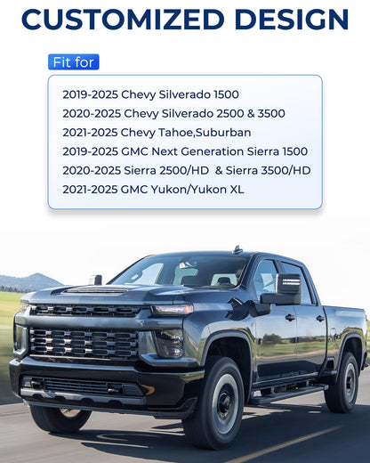 SPIRRELAB LKW-Laptophalterung, passend für Chevy Silverado, Tahoe und GMC Sierra (Baujahre 2019–2025), bohrfreie Montage, integrierter Lüfter, verstellbarer LKW-Computerständer