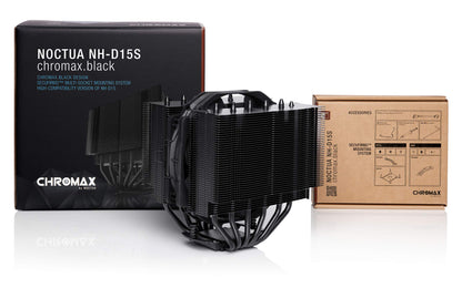 Noctua NH-D15S chromax.Black, Premium Dual-Tower CPU-Kühler mit NF-A15 PWM 140mm Lüfter (Schwarz)