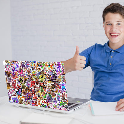 Pounchi Horror-Spannungs-Sticker (200 Stück) Cartoon-Gaming-PVC-Sticker, Geschenke für Laptop, Wasserflasche, Skateboard, Partyzubehör, Dekorationen für Teenager und Kinder