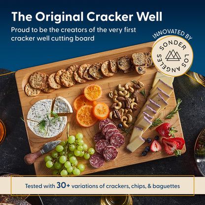 Sonder Los Angeles, hergestellt in den USA, großes, dickes Schneidebrett aus Ahornholz für die Küche mit Saftrille, Sortierfach, Wurst- und Käsebrett aus Holz, 17 x 13 x 1,5 Zoll (Geschenkbox inklusive)