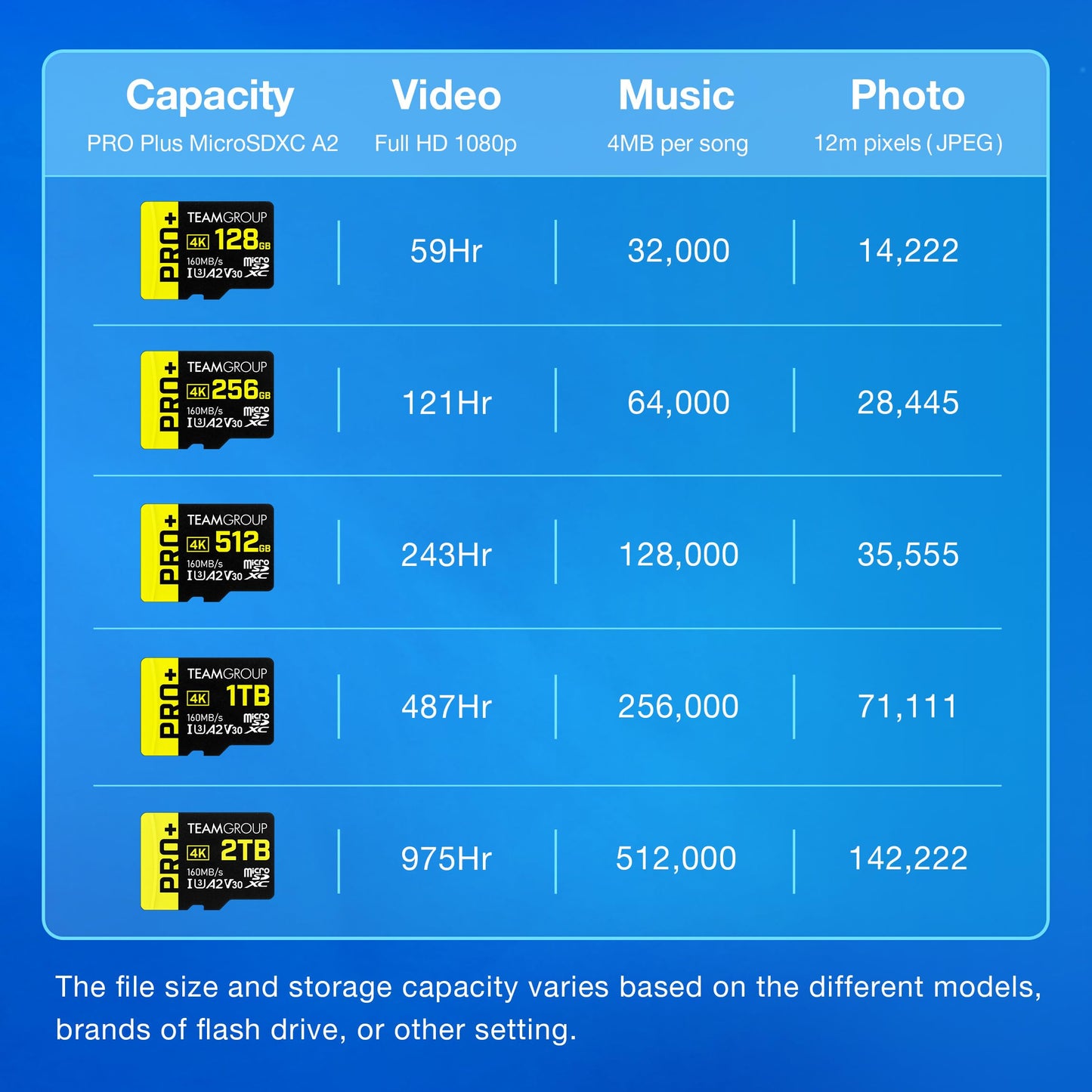 TEAMGROUP A2 Pro Plus Card 1TB Micro SDXC UHS-I U3 A2 V30, R/W up to 160/110 MB/s for Nintendo-Switch, Steam Deck, Gaming Devices, Tablets, Smartphones, 4K Shooting, with Adapter TPPMSDX1TIA2V3003