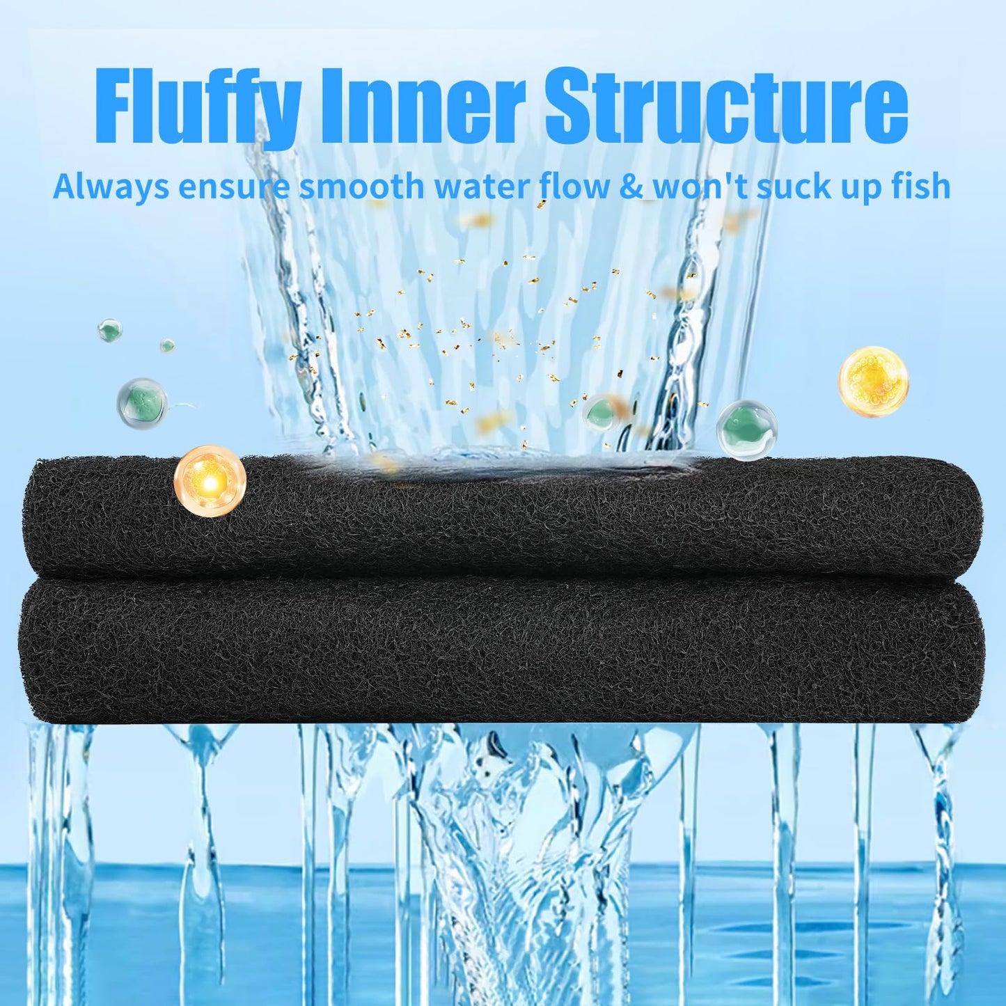 AQUANEAT Aquarium Activated Carbon Filter Media Pad for Fish Tank Pond Canister Filter (10.5" x 18")