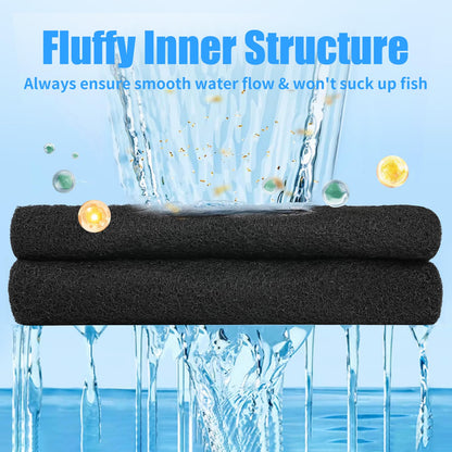 AQUANEAT Aquarium Activated Carbon Filter Media Pad for Fish Tank Pond Canister Filter (10.5" x 18")
