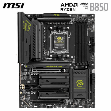 MSI MAG B850 Tomahawk MAX WiFi Mainboard, ATX – Unterstützt AMD Ryzen 9000/8000/7000 Prozessoren, AM5-80A SPS VRM, DDR5-Speicher mit Boost 8400+ MT/s (OC), PCIe 5.0 x16, M.2 Gen5, Wi-Fi 7, 5G LAN