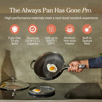Our Place Titanium Pro Kochgeschirr-Duo – Always Pan &amp; Perfect Pot mit Antihaftbeschichtung | Dreilagig aus Titan und Edelstahl | Geeignet für Backofen, Induktion und alle Herdarten bis 538 °C | Chrom