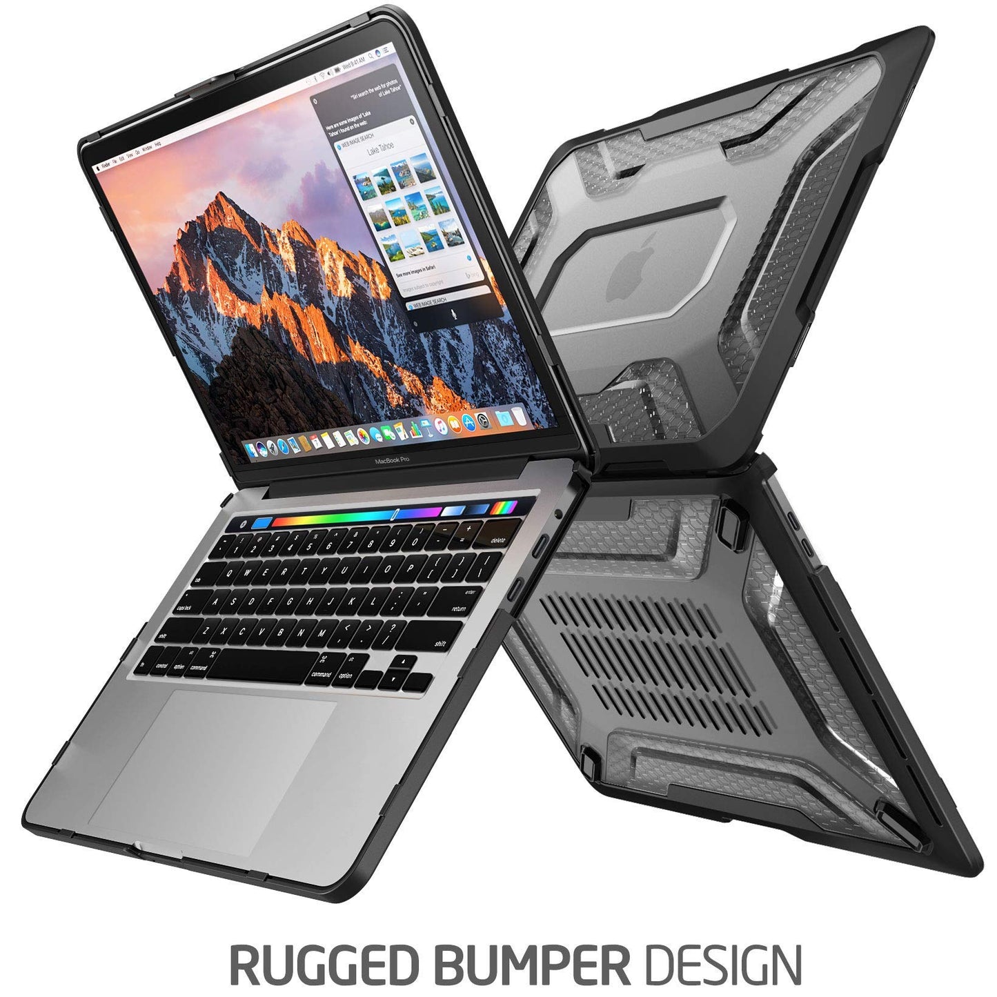 SUPCASE Unicorn Beetle Hülle für MacBook Pro 13 Zoll (2022-2016) M2/M1 A2338 A2251 A2289 A1706 A1708 A1989 A2159, schlanke, gummierte TPU-Bumper-Hülle mit Touch Bar und Touch ID (Schwarz)