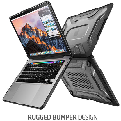 SUPCASE Unicorn Beetle Hülle für MacBook Pro 13 Zoll (2022-2016) M2/M1 A2338 A2251 A2289 A1706 A1708 A1989 A2159, schlanke, gummierte TPU-Bumper-Hülle mit Touch Bar und Touch ID (Schwarz)