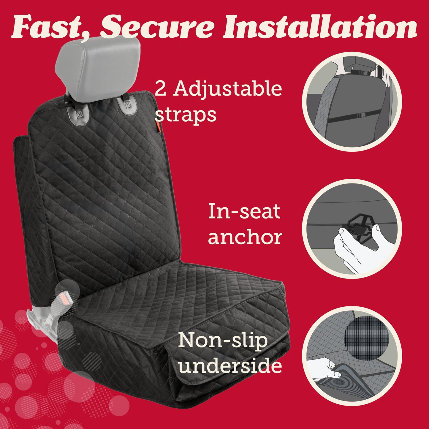 Lusso Gear Autositzbezug für Hunde – Wasserdichter, rutschfester Rücksitzschutz – Rücksitzbezug für Hunde – Universell passend für Limousinen, LKWs und SUVs – Kratzfester Rücksitzbezug – Maschinenwaschbar 