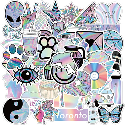 Niedliche Aufkleber für Wasserflaschen, 50er-Packung, süße, wasserfeste Vsco-Vinyl-Aufkleber im ästhetischen Stil für Laptop, Trinkflasche, Skateboard, Computer – für Teenager, Kinder und Mädchen 