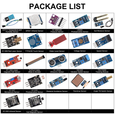 Sensormodul-Kit für Arduino Raspberry, 22-in-1-Projekt-Super-Starterkit für UNO R3, Nano V3.0, Mega 2560, Mega 328