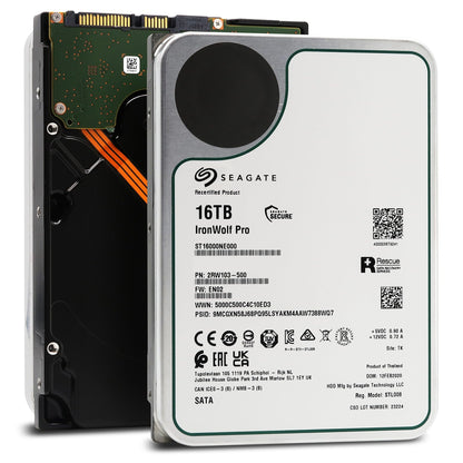 Seagate IronWolf Pro 16 TB NAS – 3,5 Zoll SATA 6 Gbit/s 7200 U/min 256 MB Cache für RAID-Netzwerkspeicher (ST16000NE000) (Generalüberholt) Interne Festplatte