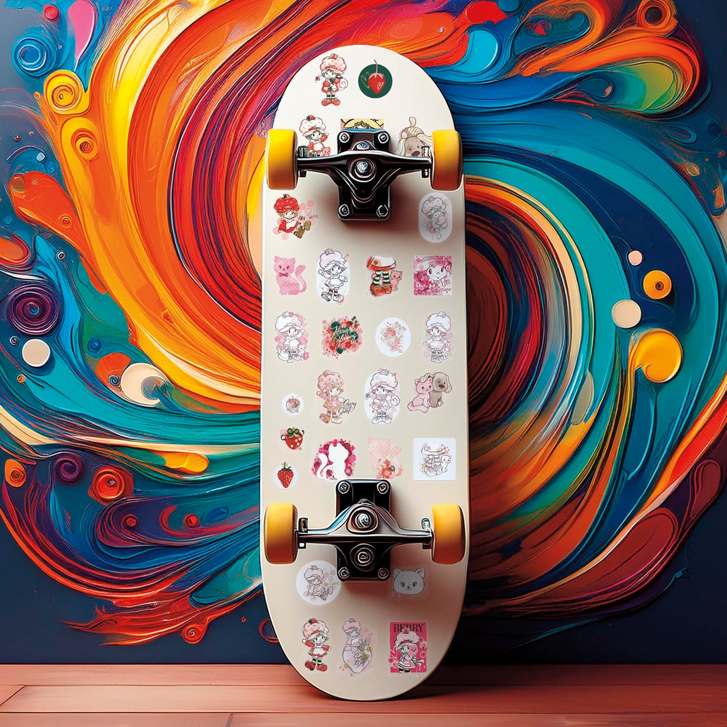 Erdbeerkuchen-Aufkleber-Sortiment