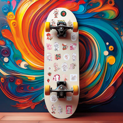 Erdbeerkuchen-Aufkleber-Sortiment