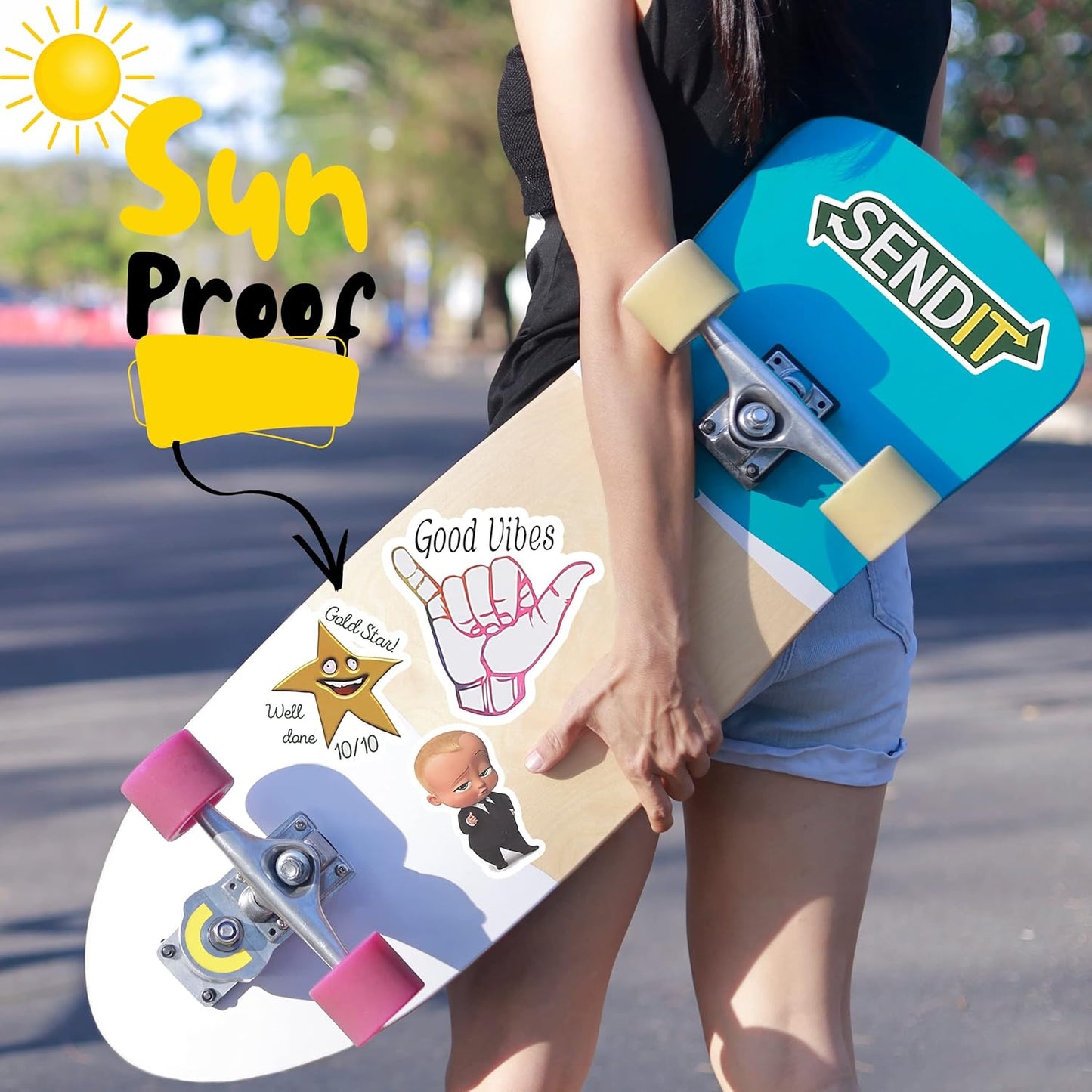 Mr. Pen Fun Covers - 131 pc Water Bottle Stickers with Memes and Vinyl