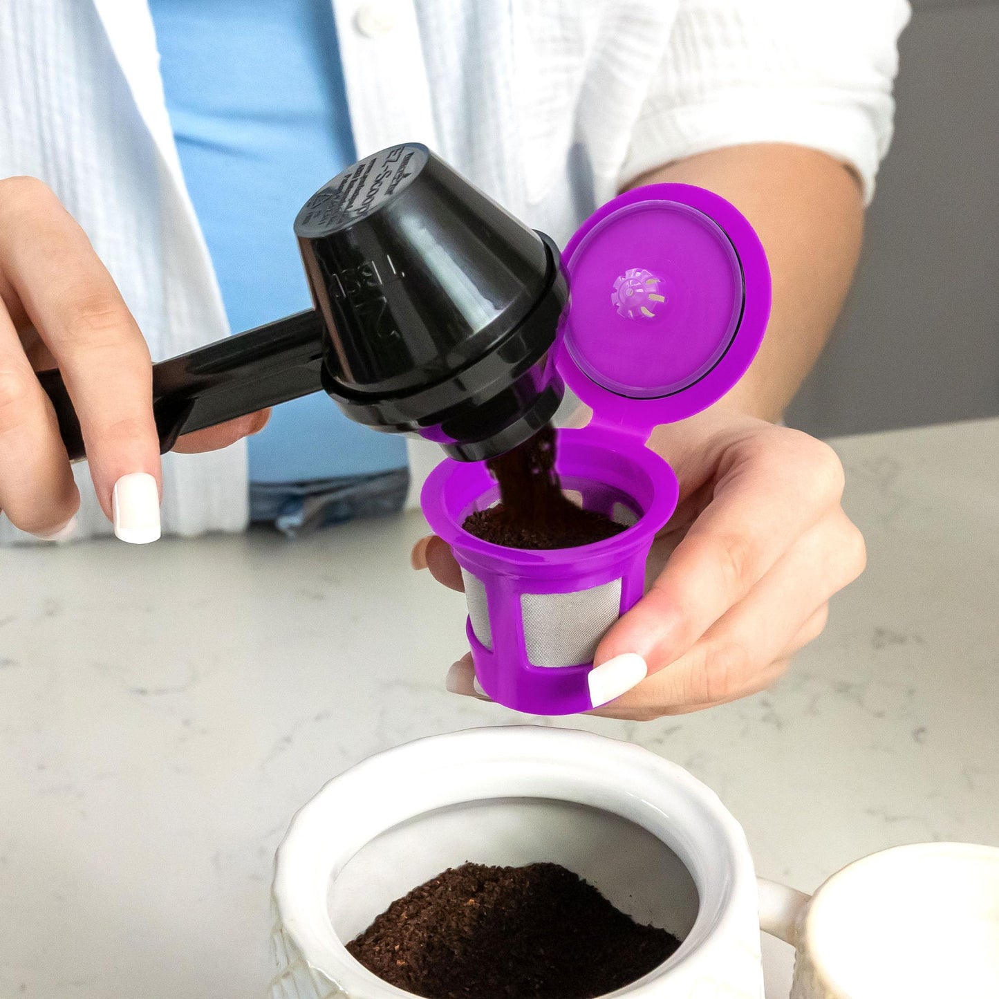 Perfect Pod 1-Stream Cafe Save Wiederverwendbare K-Cup-Kaffeefilter – Nachfüllbare Kaffeekapseln mit integriertem Sieb für Keurig &amp; Select Einzelportions-Kaffeemaschinen, 4er-Packung