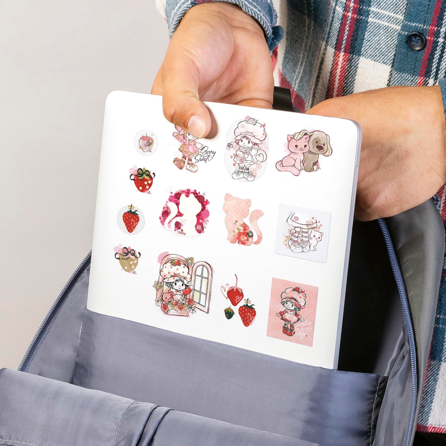 Erdbeerkuchen-Aufkleber-Sortiment