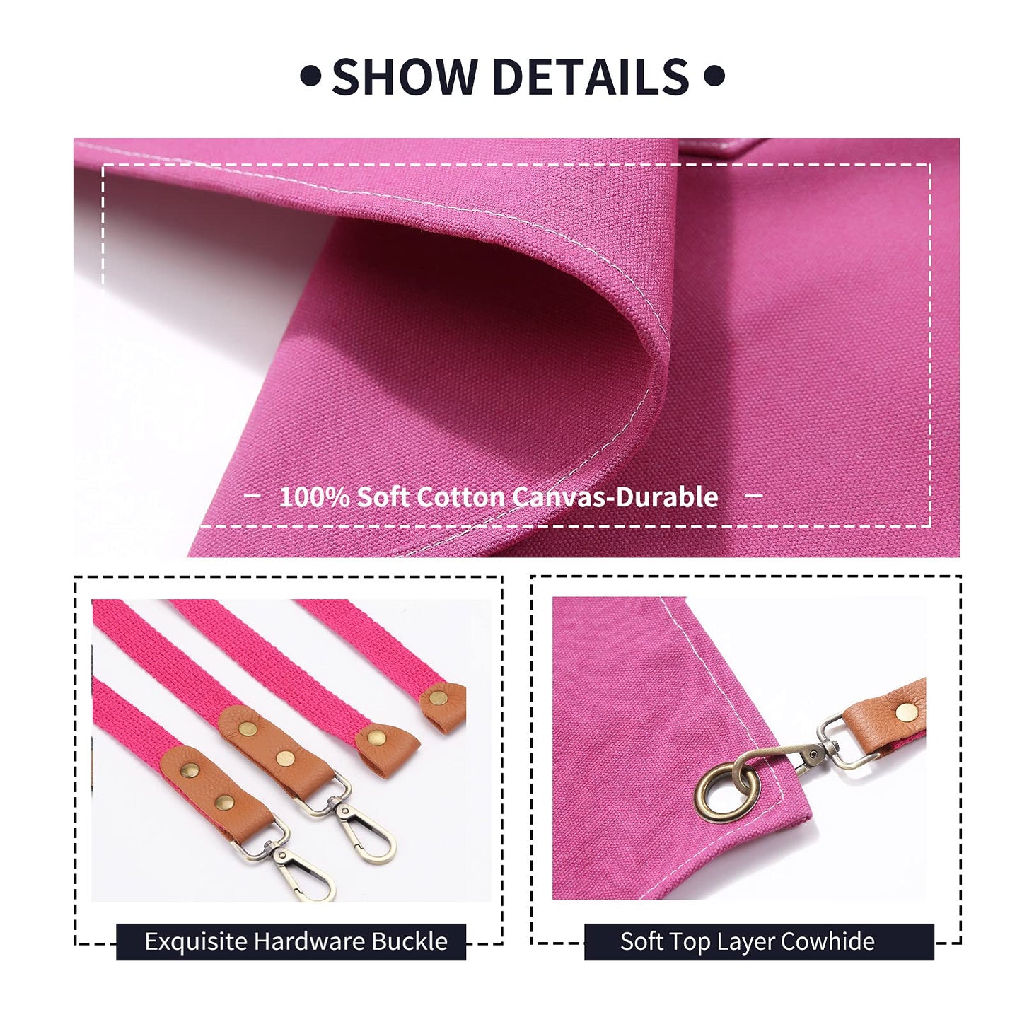 ZOMAO Kochschürze, Baumwoll-Canvas-Schürze mit gekreuztem Rückenteil und Taschen für Damen und Herren, verstellbare Träger und große Taschen, Küchenschürze zum Kochen und Backen 