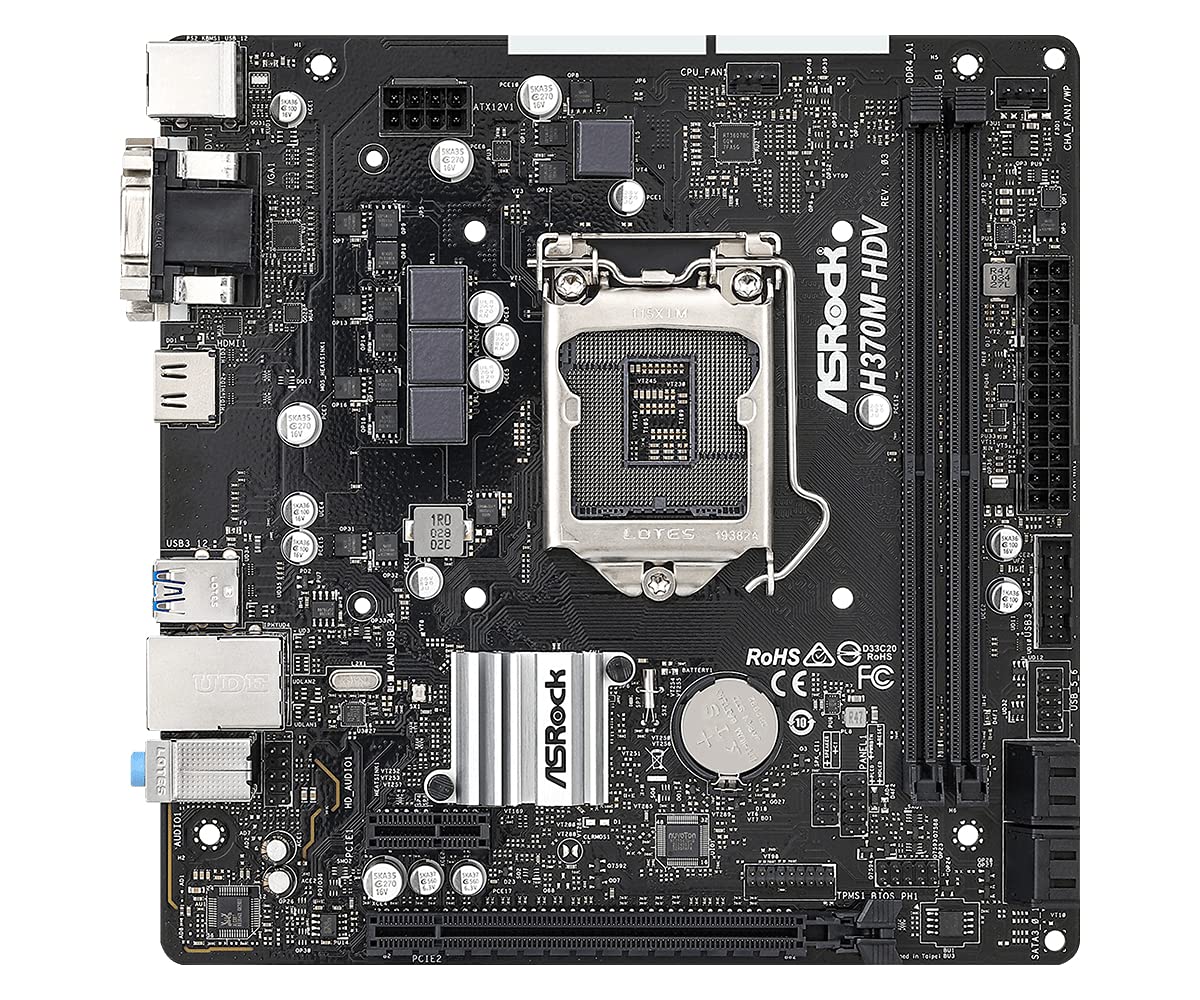 ASRock H370M-HDV LGA1151/ Intel H370/ DDR4/ SATA3&amp;USB3.2/ Micro-ATX-Mainboard 