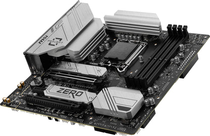 MSI B760M Project Zero Gaming-Motherboard (Unterstützt Intel-Prozessoren der 14./13./12. Generation, LGA 1700, DDR5, PCIe 5.0, M.2-Steckplätze, 2,5 Gbit/s LAN, USB 3.2 Gen2, HDMI/DP, Wi-Fi 6E, Bluetooth 5.3, mATX)