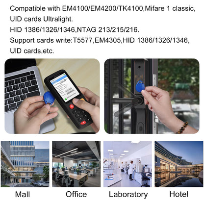 XIXEI X7 NFC RFID Kartenkopierer, Lesegerät, Schreibgerät, Duplikator für Multifrequenz-Lese- und Schreibvorgänge, Smartcard-Programmierkarte (5 wiederbeschreibbare Karten, 5 UID-Schlüsselanhänger, 5 T5577-Schlüsselanhänger)