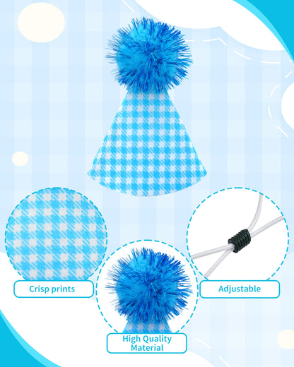 Haustiershow 10er-Pack Mini-Partyhüte für kleine Hunde, Kuscheltiere, Puppen, Welpen und Katzen, verstellbares Stirnband, bunte Filzhüte für die Feiertage, Kätzchen, Haustierpflege-Kostümzubehör