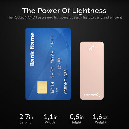 SABRENT 1TB Rocket Nano Externe Aluminium-SSD Bis zu 1000MB/s (Pink) (SB-1TB-NANO-PNK) 