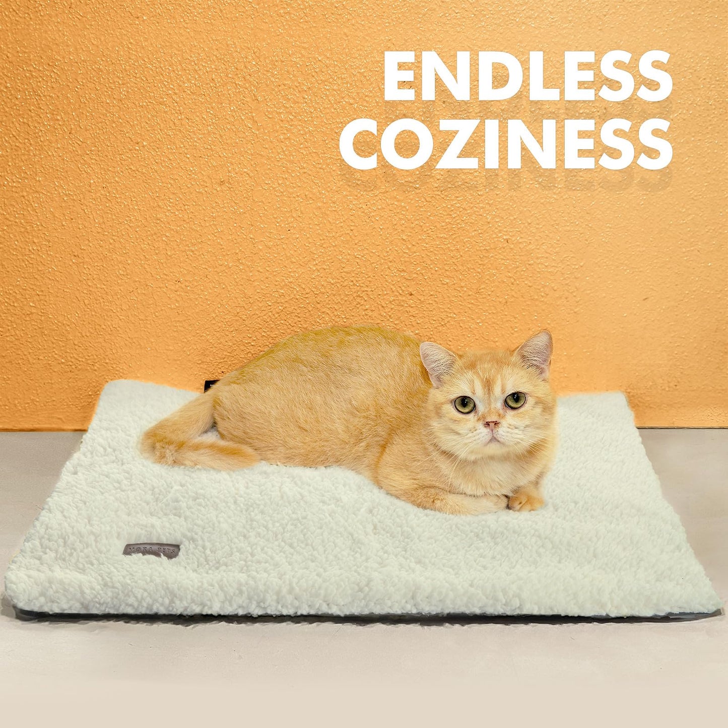 Selbstwärmendes Katzenbett/Hundematte (61 x 46 cm), extra warm, für drinnen und draußen, mit abnehmbarem Bezug, rutschfester Unterseite, waschbar, nicht elektrisch 