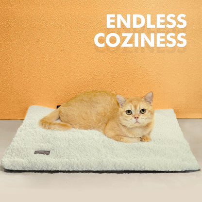 Selbstwärmendes Katzenbett/Hundematte (61 x 46 cm), extra warm, für drinnen und draußen, mit abnehmbarem Bezug, rutschfester Unterseite, waschbar, nicht elektrisch 