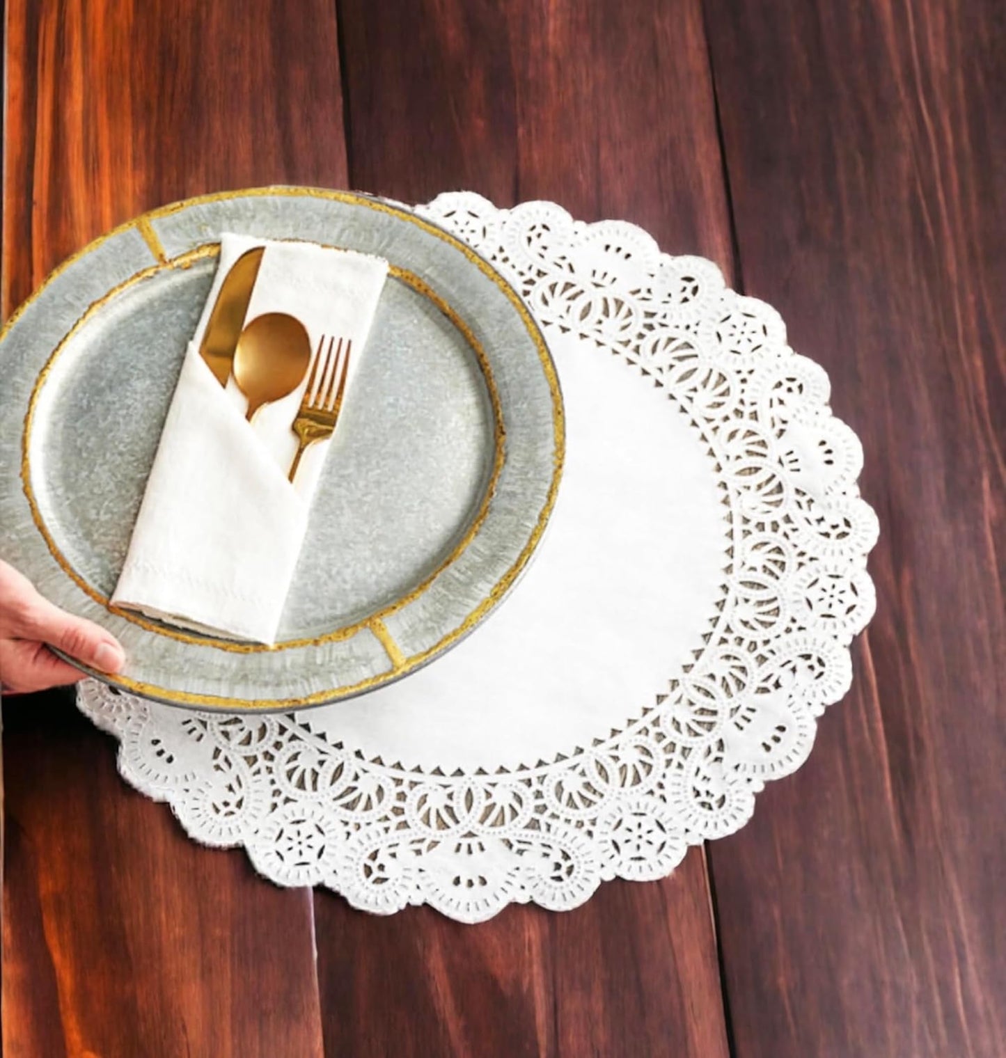 The Baker Celebrations White Round paper Lace Table Doilies 4 5 6 8 10 and 12 inches Assorted Sizes (Variety pack of 120-20 of each)