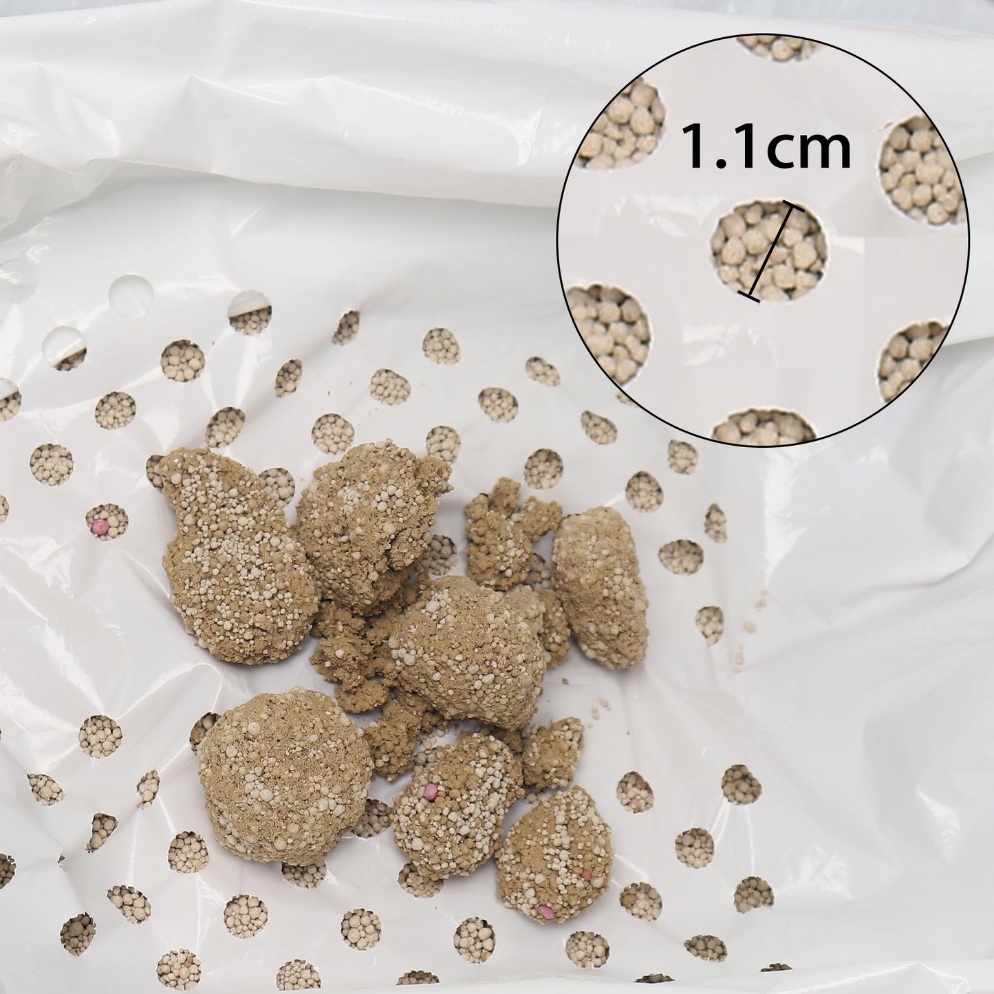 Siebbeutel für Katzenstreu mit Löchern, Kordelzug, kratzfest (1, 36 x 18 Zoll (7er-Pack)) 