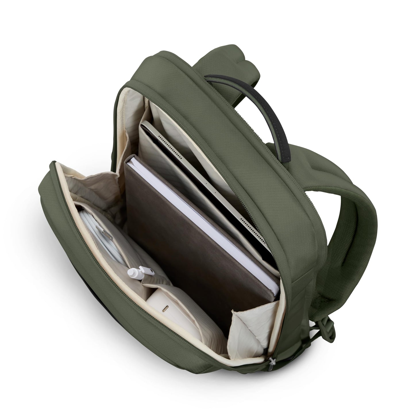 Samsonite Paralux 2-in-1 Reiserucksack, umwandelbar in Haupttasche + Notfalltasche, flach zusammenfaltbar, StackIt™-Gurt, Laptopfach &amp; integrierter AirTag™-Halter – Business- &amp; Abenteuerreiserucksack – Olivgrün