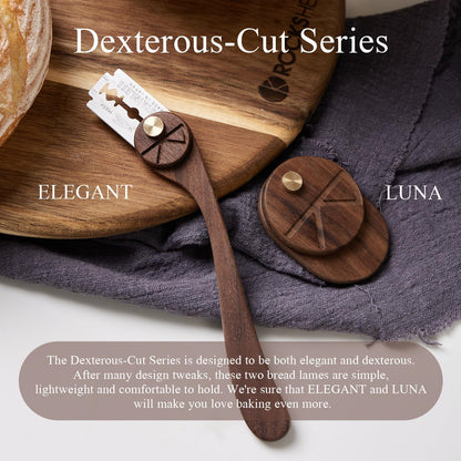 ROCKSHEAT Brotmesser mit Klingenschutz, Sauerteigmesser mit 5 Federklingen, Brotmesser, Brotmesser der Dexterous-Cut Serie (ELEGANT)