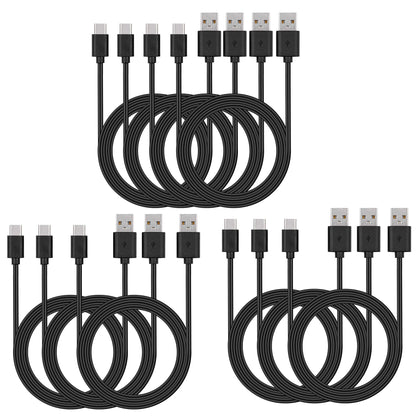 Smays USB-C-Kabel, 10er-Pack, 0,9 m, Typ-C-Handyladegerät, Schwarz