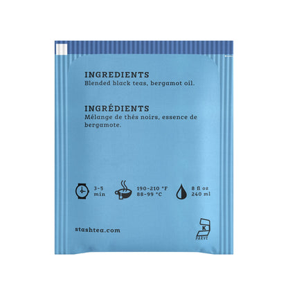 Stash Tea Doppel-Bergamotte Earl Grey Schwarztee, Schachtel mit 100 Teebeuteln