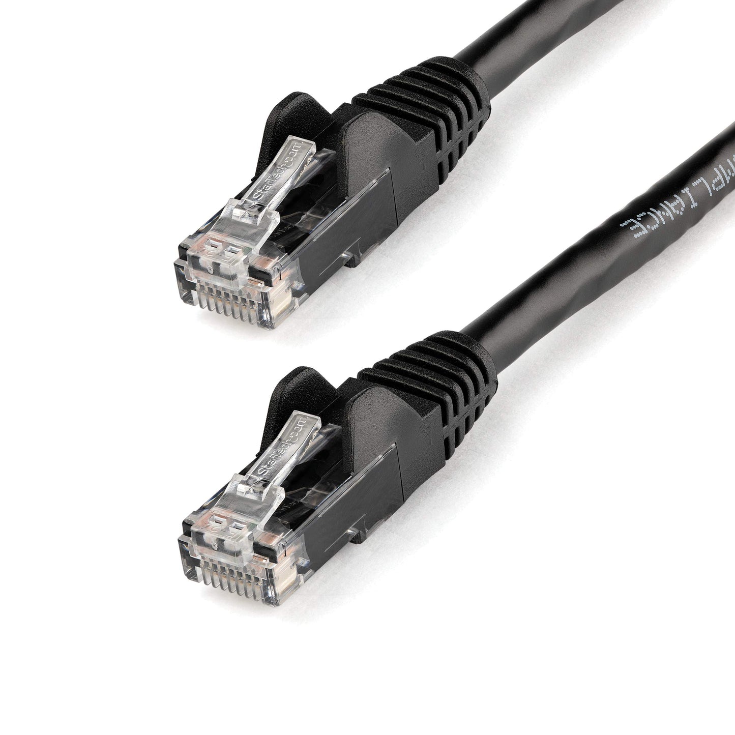 StarTech.com 12ft CAT6 Ethernet-Kabel - Schwarz CAT 6 Gigabit Ethernet-Kabel - 650MHz 100W PoE RJ45 UTP Netzwerk-/Patchkabel, knicksicher mit Zugentlastung, Fluke-geprüft/Verkabelung ist UL-zertifiziert/TIA (N6PATCH12BK)