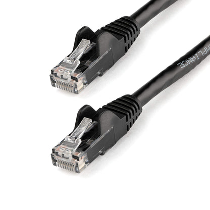 StarTech.com 12ft CAT6 Ethernet-Kabel - Schwarz CAT 6 Gigabit Ethernet-Kabel - 650MHz 100W PoE RJ45 UTP Netzwerk-/Patchkabel, knicksicher mit Zugentlastung, Fluke-geprüft/Verkabelung ist UL-zertifiziert/TIA (N6PATCH12BK)