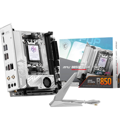 MSI MPG B850I Edge TI WiFi Mainboard, ATX – Unterstützt AMD Ryzen 9000/8000/7000 Prozessoren, AM5-90A SPS VRM, DDR5 Memory Boost (8200+ MT/s OC), PCIe 5.0 x16, M.2 Gen5, Wi-Fi 7, 5G LAN