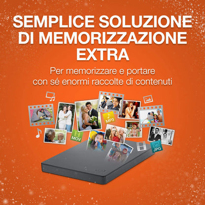 Seagate Basics Tragbare Festplatte 1 TB Externe Festplatte, USB 3.0, STJL1000400 (Generalüberholt)