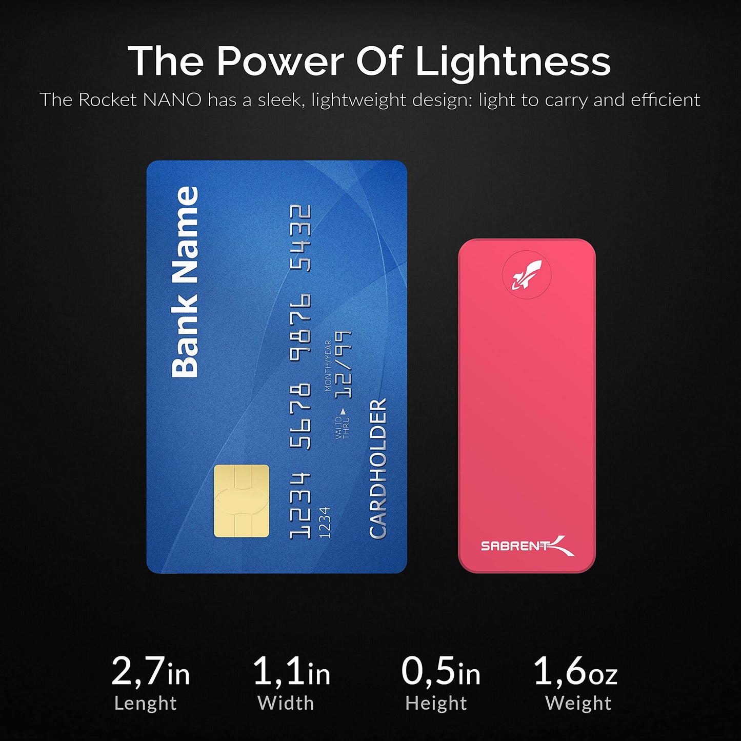 SABRENT 1TB Rocket Nano Externe Aluminium-SSD Bis zu 1000MB/s (Pink) (SB-1TB-NANO-PNK) 